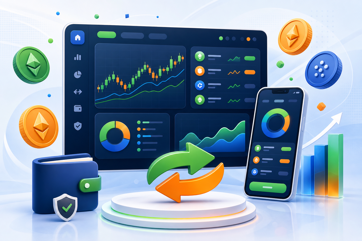 Crypto exchange concept showcase